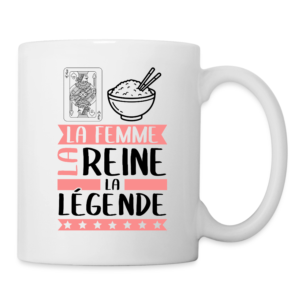 Mug blanc Valérie rébus – La femme, la reine, la légende - blanc
