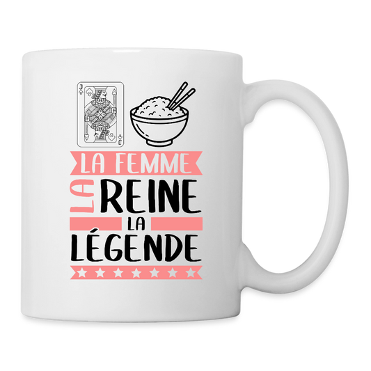 Mug blanc Valérie rébus – La femme, la reine, la légende - blanc