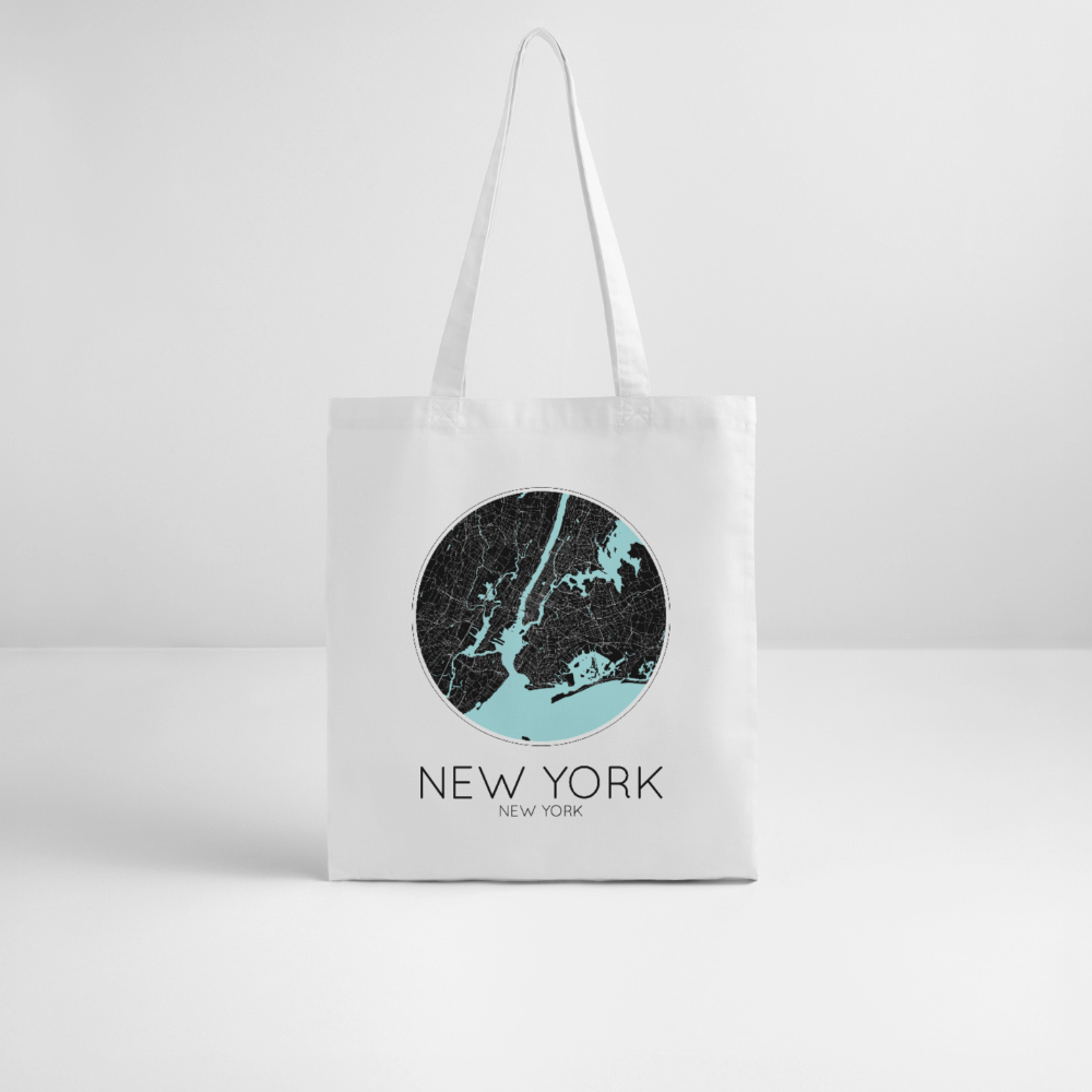 Tote Bag New York Bio Coloris Clair – Plan de New York - blanc