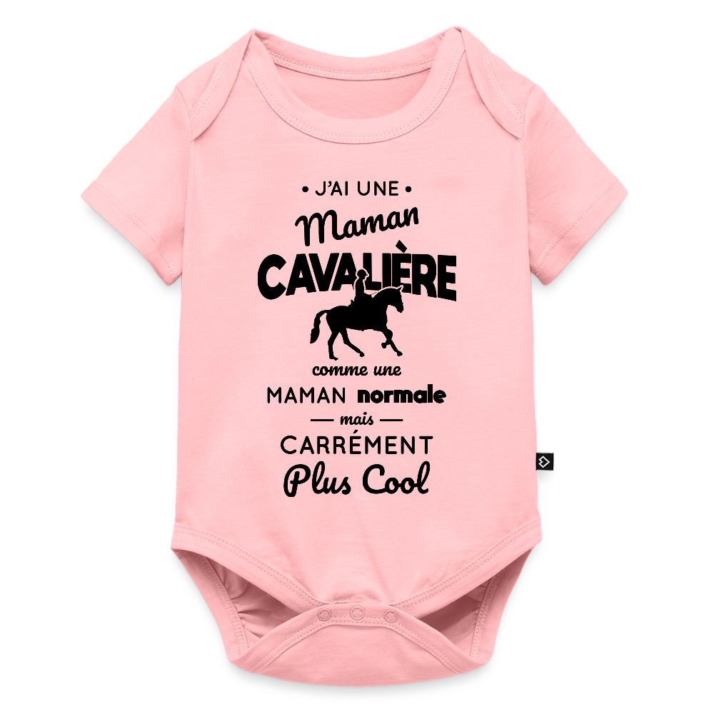 Body Bébé bio manches courtes - J'ai une maman cavalière - rose