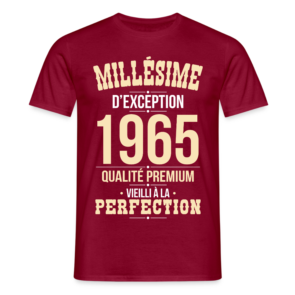 T-shirt Homme - Anniversaire 60 Ans - Millésime 1965 - rouge brique