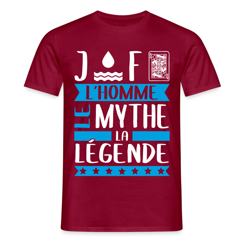 T-shirt homme Geoffroy rébus – L’homme, le mythe, la légende - rouge brique