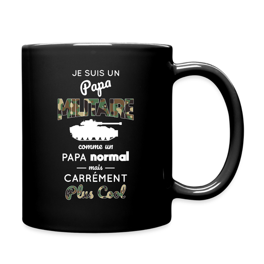 Mug uni - Papa militaire plus cool - noir