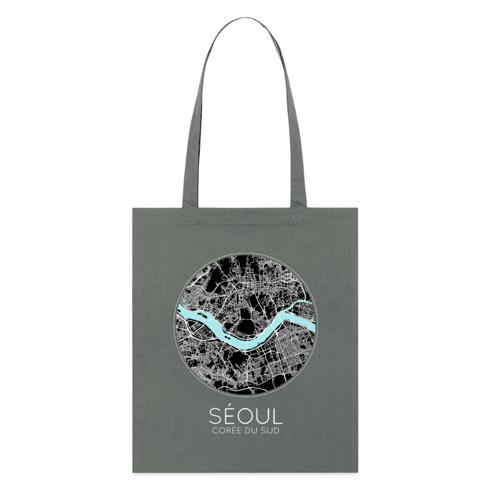 Tote Bag Séoul Bio – Plan de Séoul - charbon