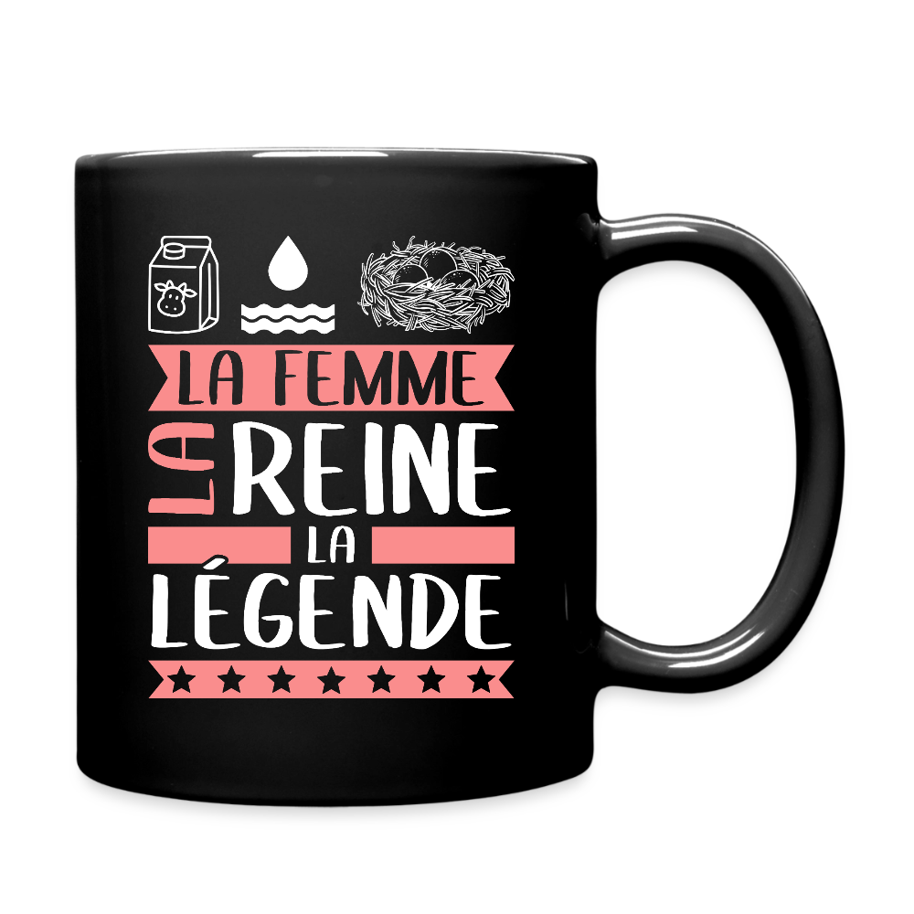 Mug uni Léonie rébus – La femme, la reine, la légende - noir