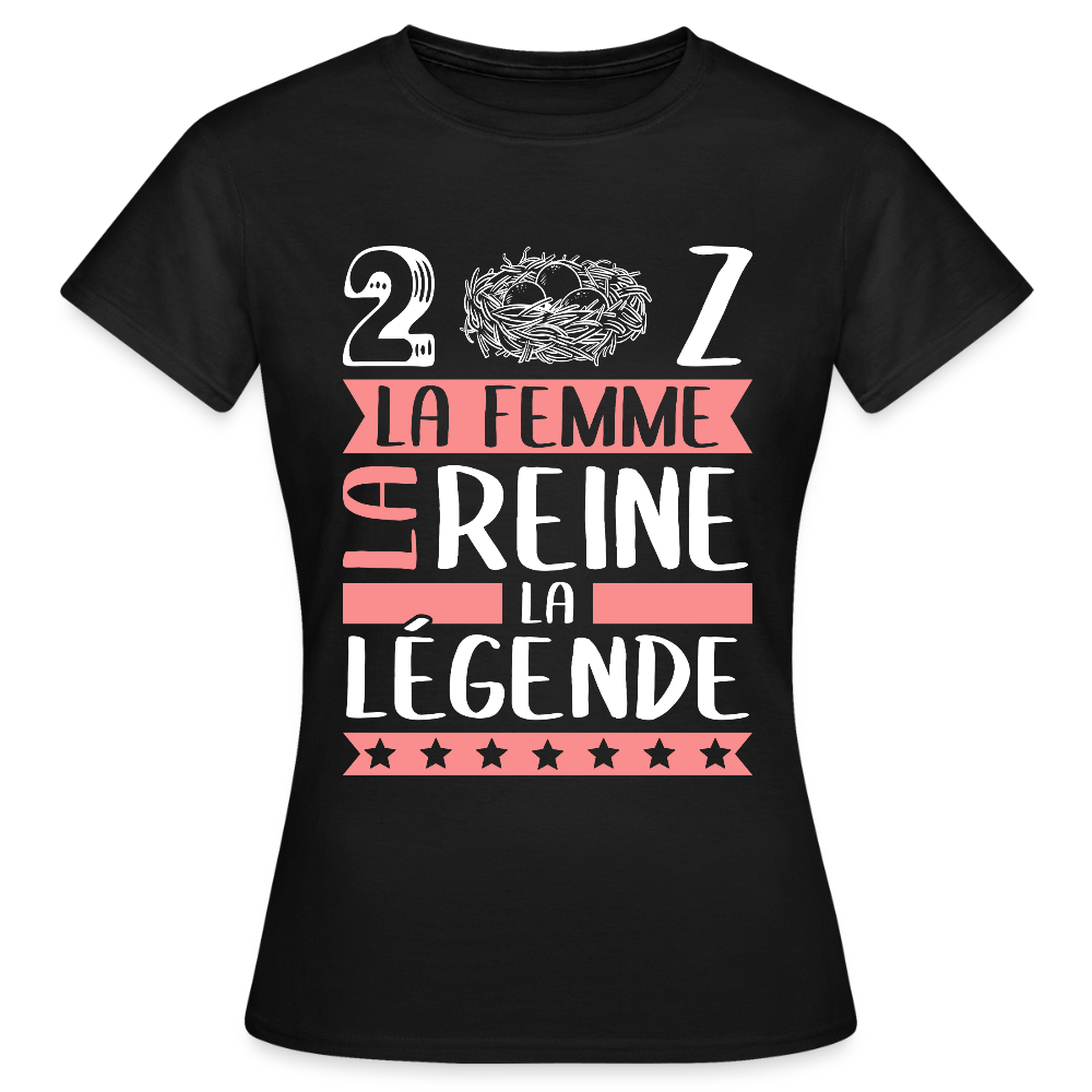 T-shirt femme Denise rébus – La femme, la reine, la légende - noir