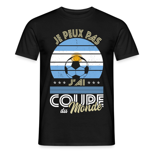 T-shirt Homme - Je peux pas j'ai Coupe du Monde - Argentine - noir