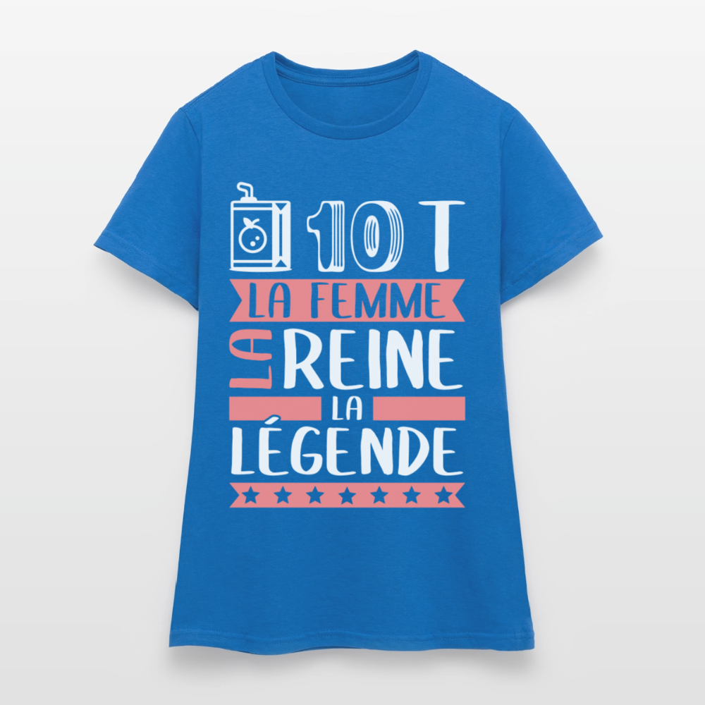 T-shirt femme Judith rébus – La femme, la reine, la légende - bleu royal