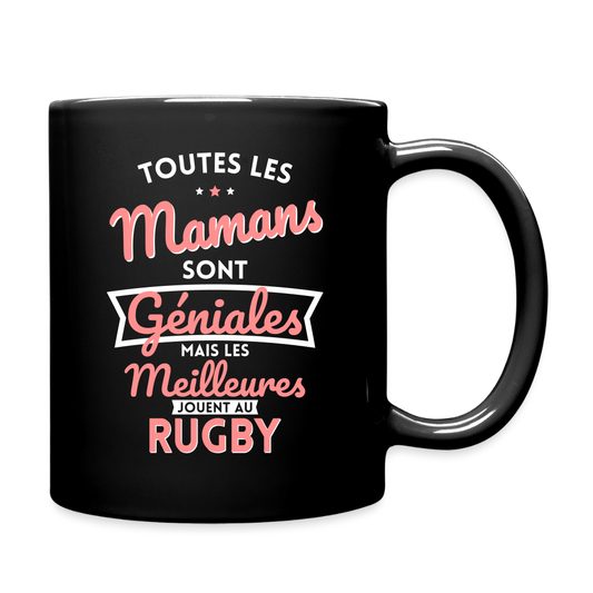 Mug uni - Mamans géniales - Les meilleures jouent au rugby - noir