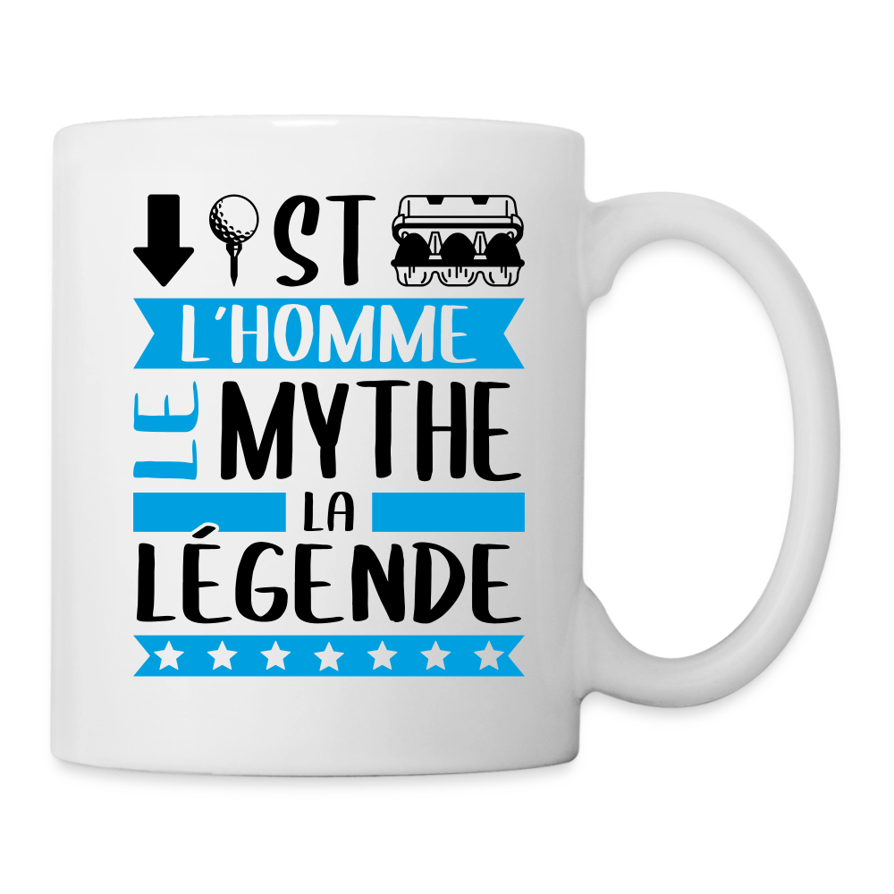 Mug blanc Baptiste rébus – L’homme, le mythe, la légende - blanc