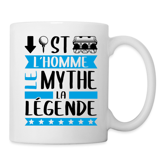 Mug blanc Baptiste rébus – L’homme, le mythe, la légende - blanc