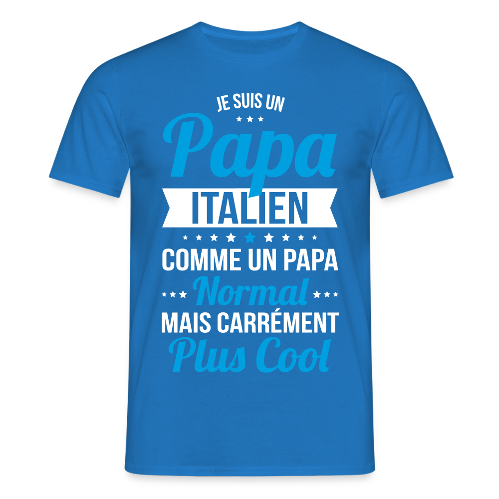 T-shirt Homme - Papa Italien Plus Cool - bleu royal