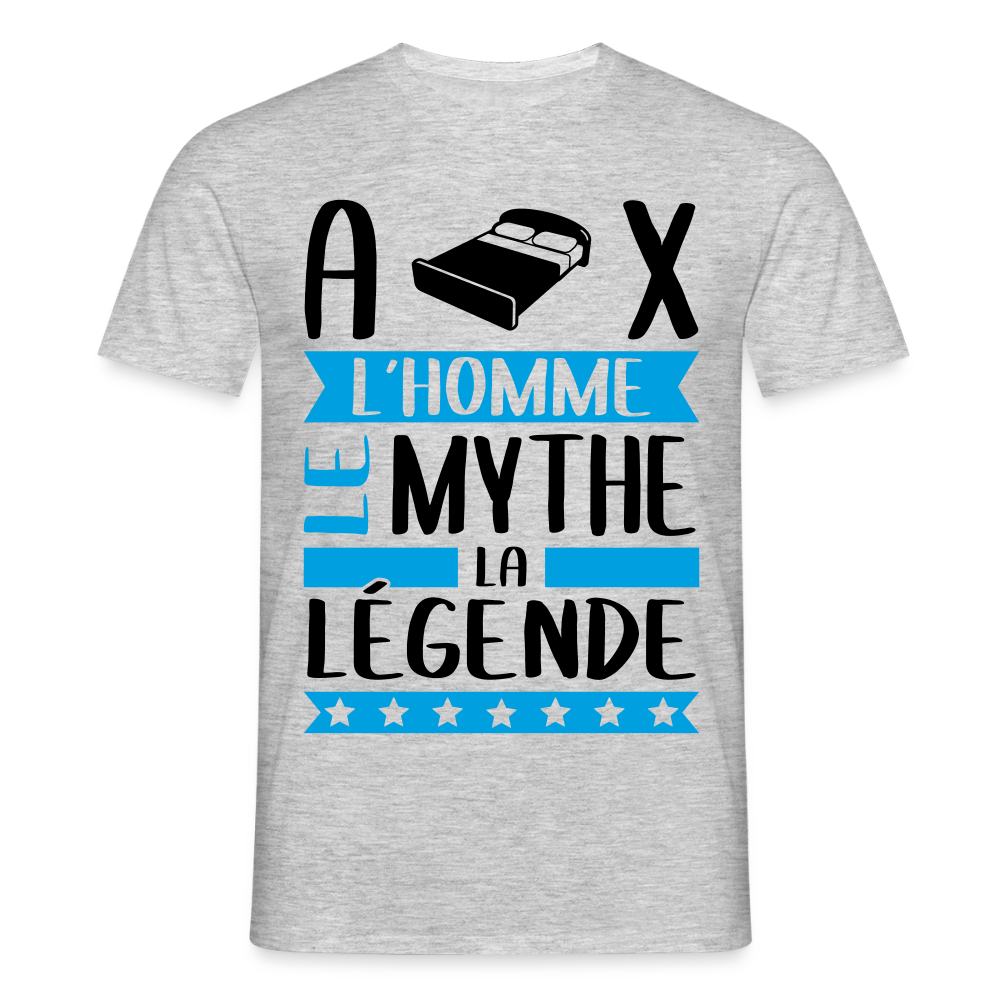 T-shirt homme coloris clair Alix rébus – L’homme, le mythe, la légende - gris chiné