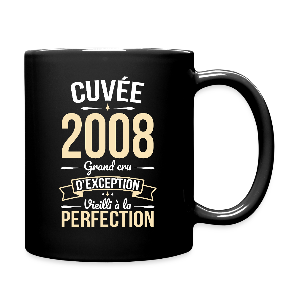 Mug anniversaire homme 18 ans – Cuvée 2008, Grand cru d’exception - noir