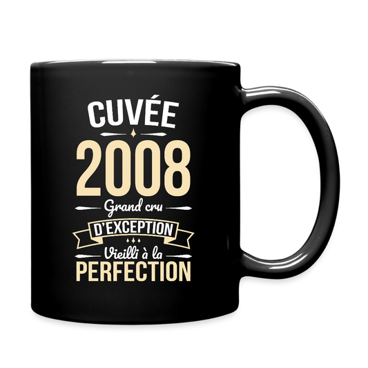 Mug anniversaire homme 18 ans – Cuvée 2008, Grand cru d’exception - noir