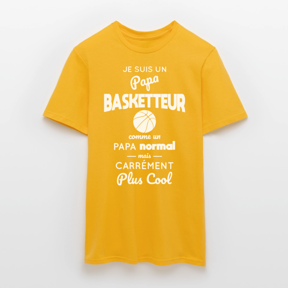 T-shirt Homme - Papa basketteur plus cool - jaune
