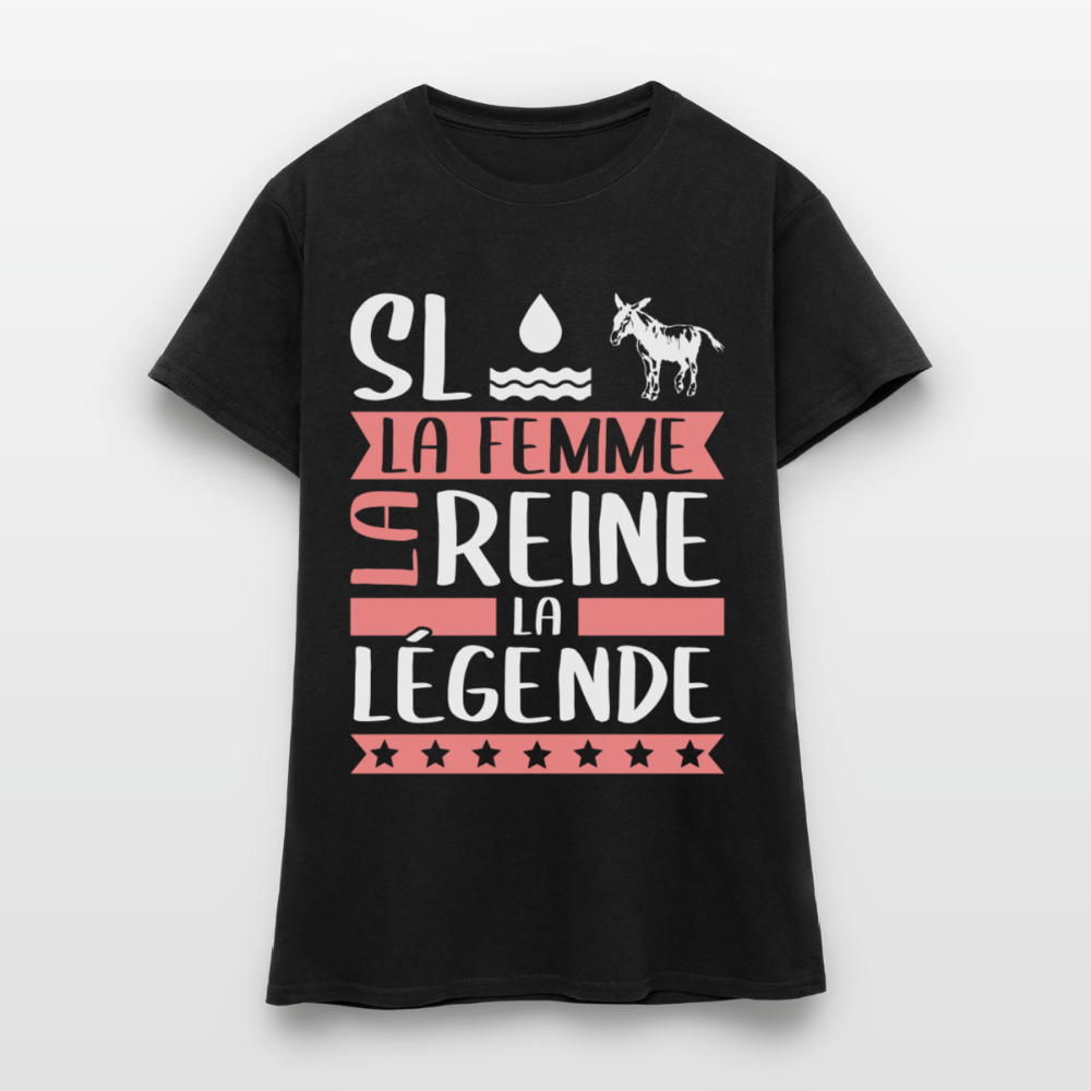 T-shirt femme Sloane rébus – La femme, la reine, la légende - noir