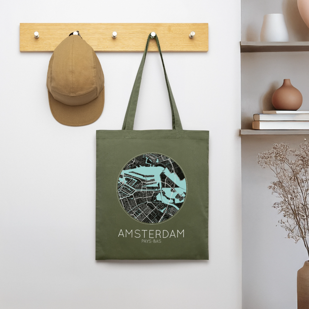 Tote Bag Amsterdam Bio – Plan d’Amsterdam - kaki