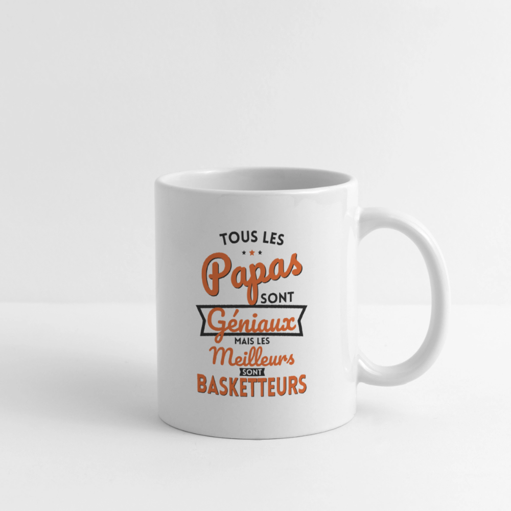 Mug blanc - Papas géniaux - Les meilleurs sont basketteurs - blanc