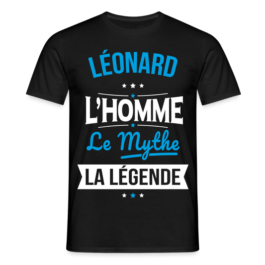 T-shirt Homme - Léonard - l'Homme - le Mythe - la Légende - noir