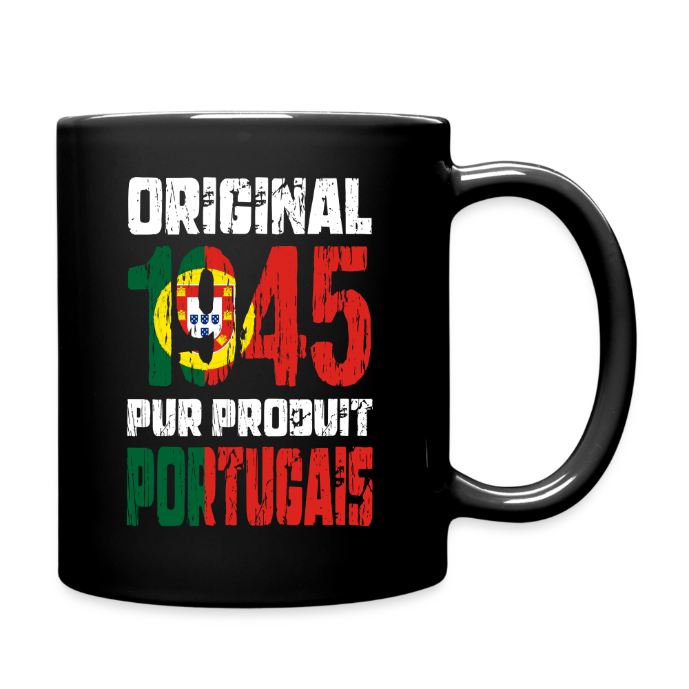 Mug uni - Anniversaire 80 Ans - Original 1945 - Pur produit Portugais - noir