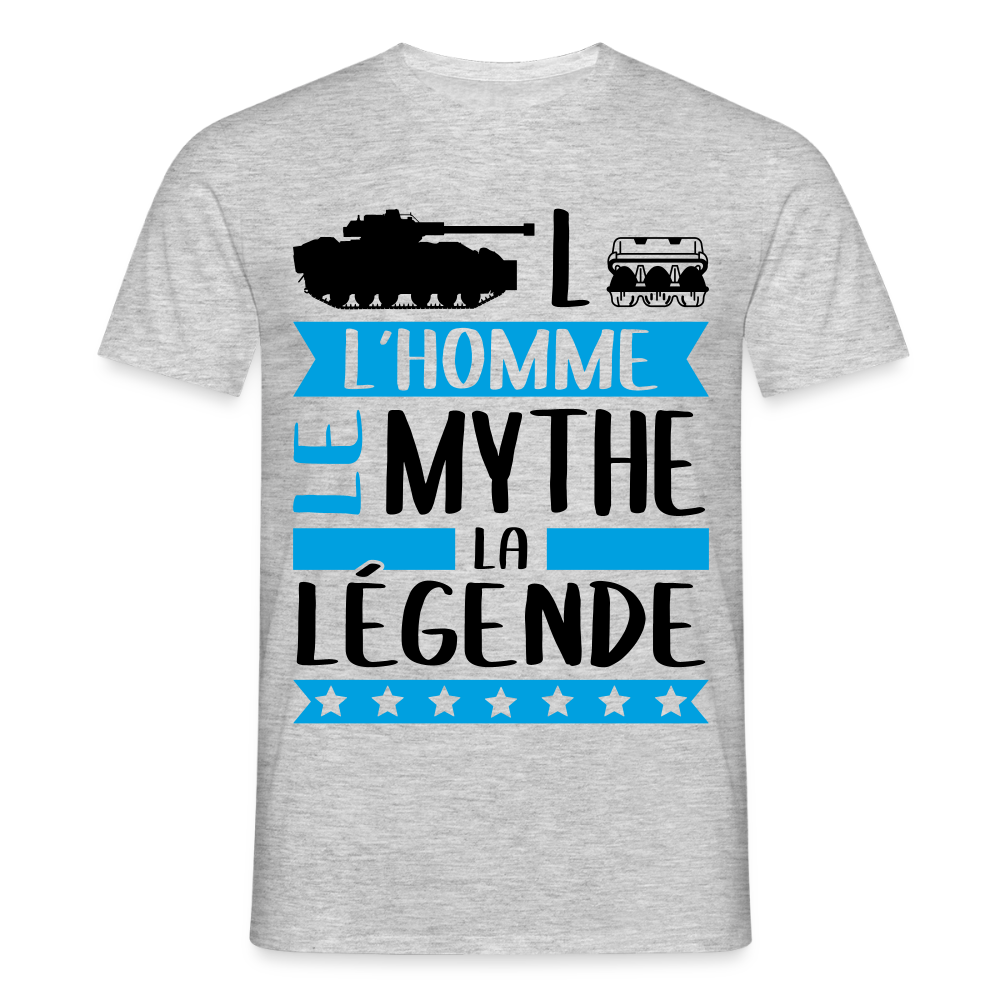 T-shirt homme coloris clair Charles rébus – L’homme, le mythe, la légende - gris chiné