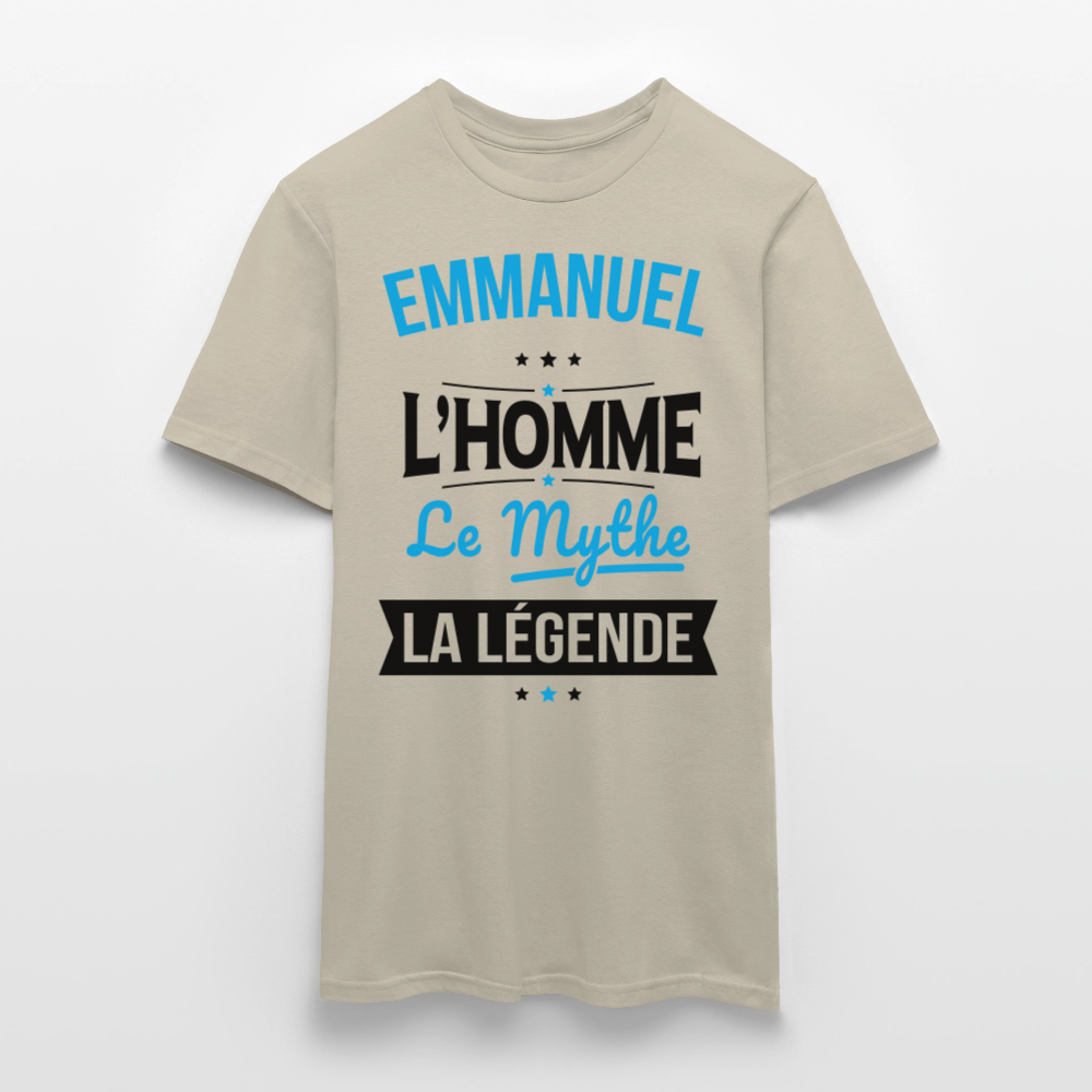 T-shirt Homme - Emmanuel - l'Homme - le Mythe - la Légende - beige sable