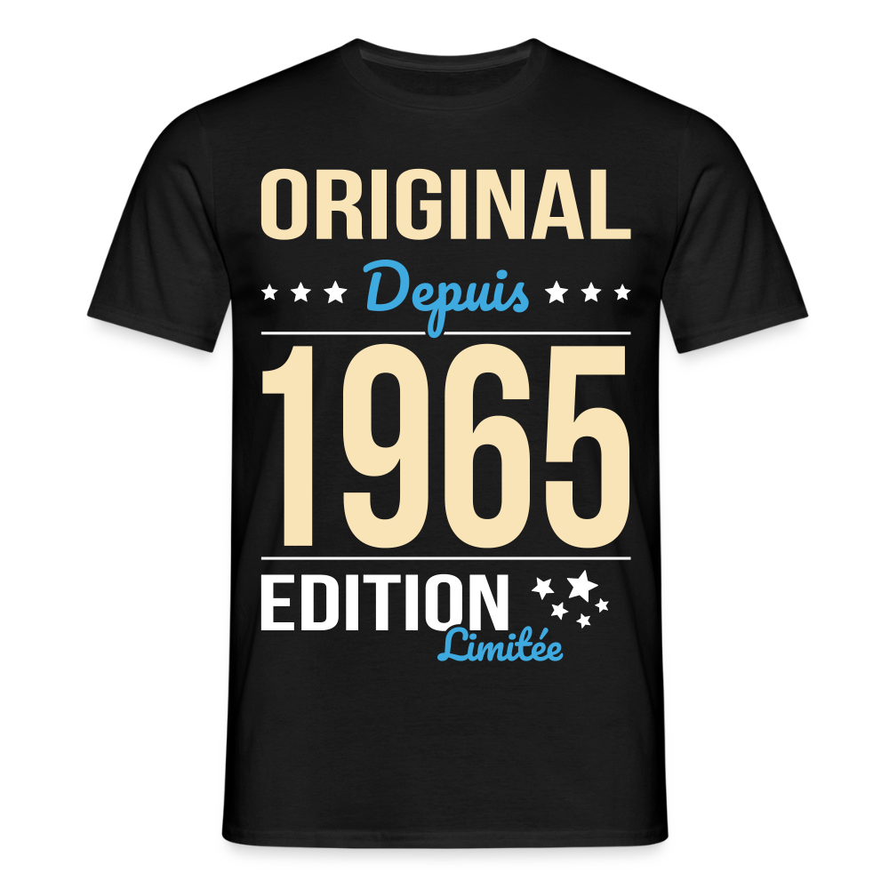 T-shirt Homme - Anniversaire 60 Ans - Original depuis 1965 - noir