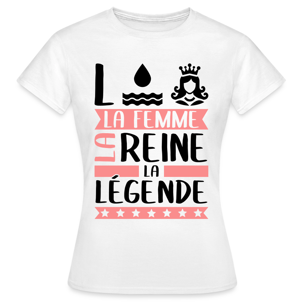 T-shirt femme coloris clair Lorraine rébus – La femme, la reine, la légende - blanc
