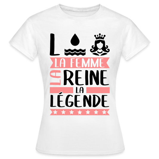 T-shirt femme coloris clair Lorraine rébus – La femme, la reine, la légende - blanc