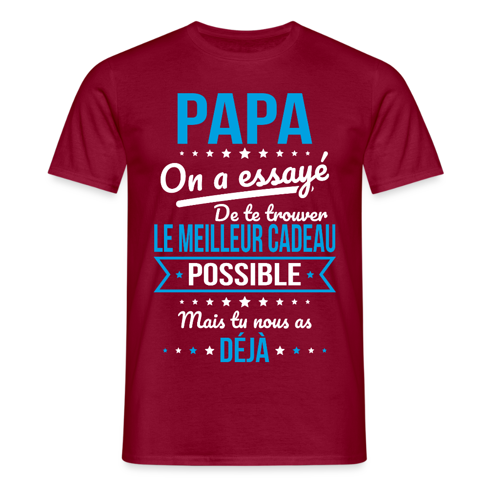 T-shirt Homme - Papa Cadeau Humour - rouge brique