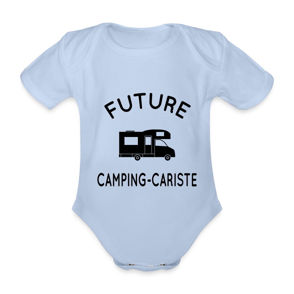 Body Bébé bio manches courtes - Future camping-cariste - ciel