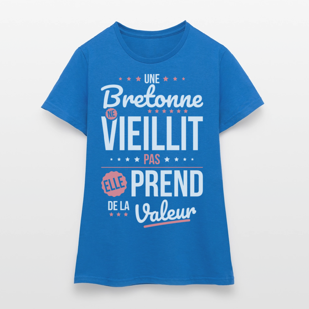 T-shirt Femme - Une Bretonne ne vieillit pas - bleu royal