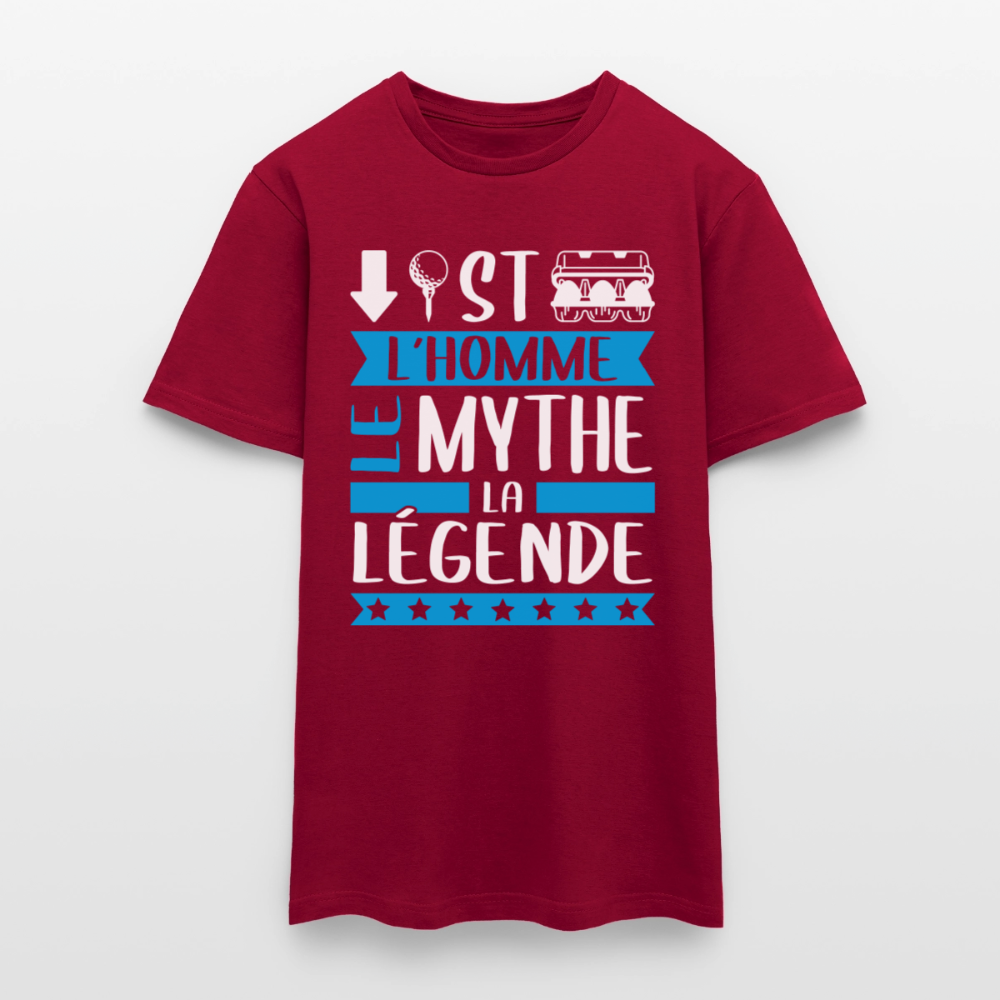 T-shirt homme Baptiste rébus – L’homme, le mythe, la légende - rouge brique