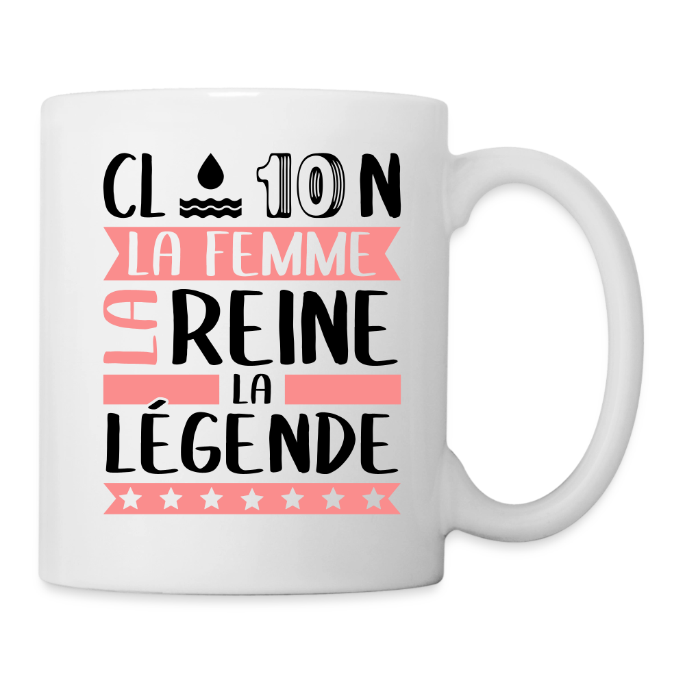 Mug blanc Claudine rébus – La femme, la reine, la légende - blanc