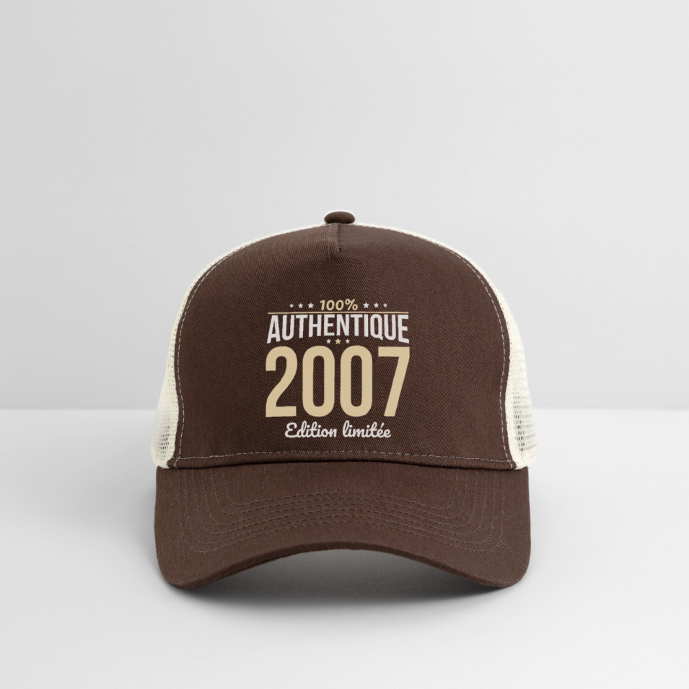 Casquette Trucker - Anniversaire 18 Ans - 100% Authentique 2007 - marron/beige