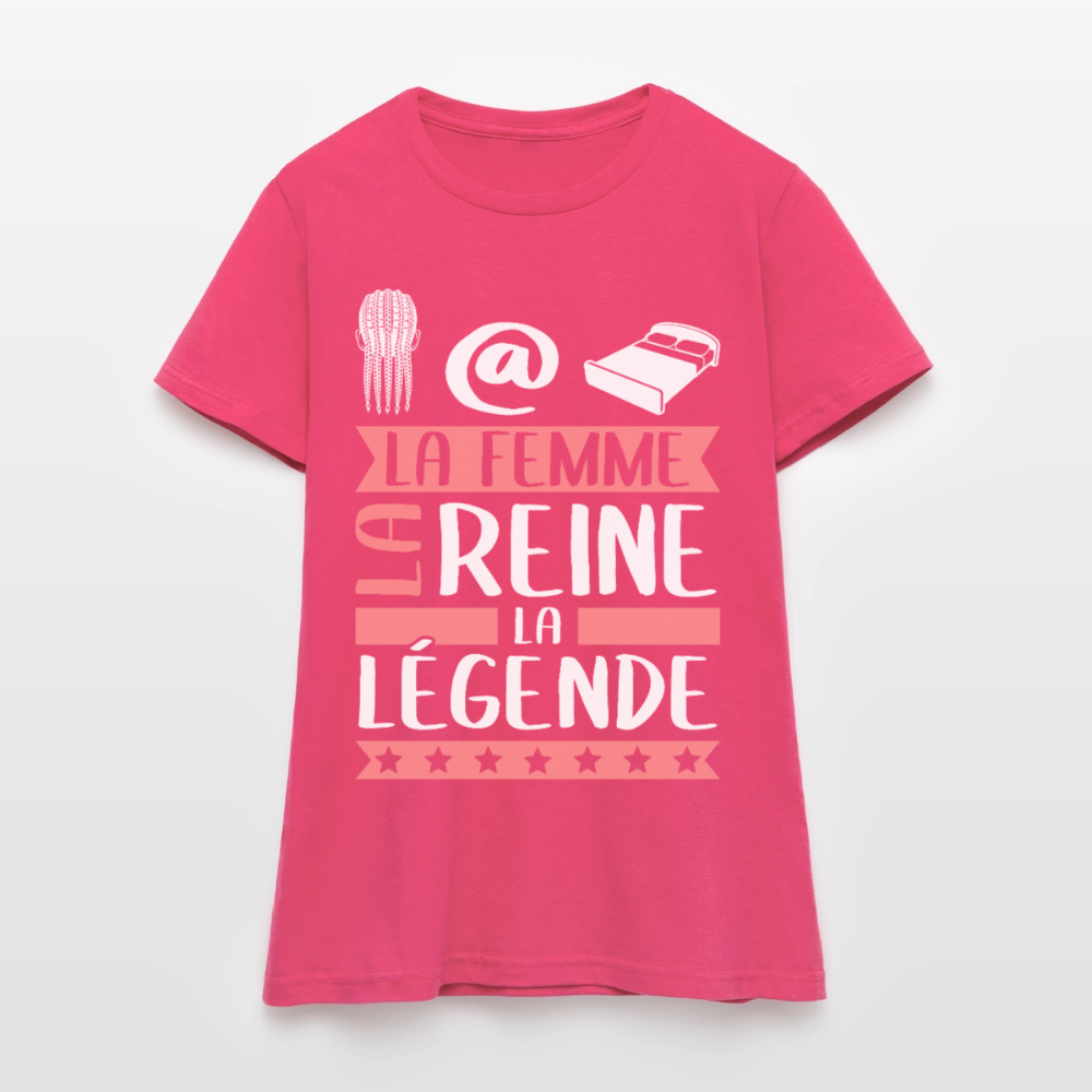 T-shirt femme Nathalie rébus – La femme, la reine, la légende - rose azalée