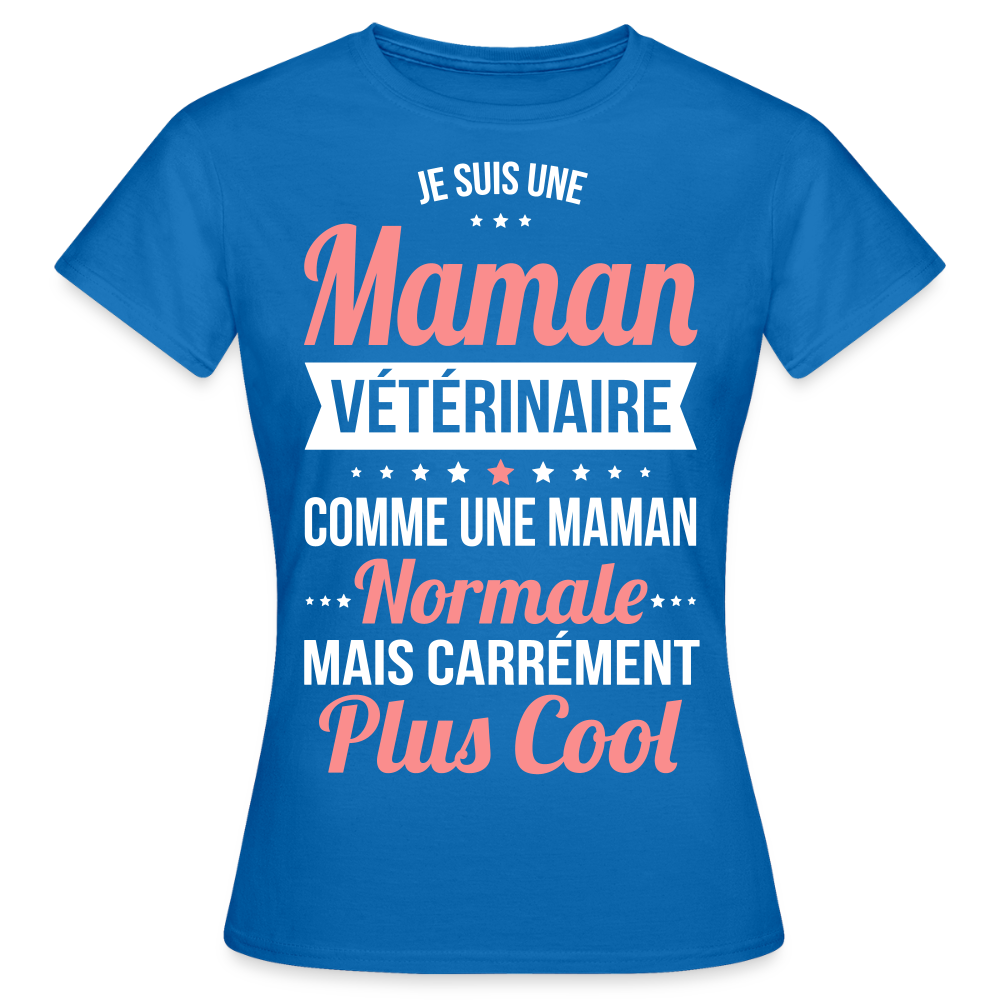 T-shirt Femme - Maman vétérinaire plus cool - bleu royal
