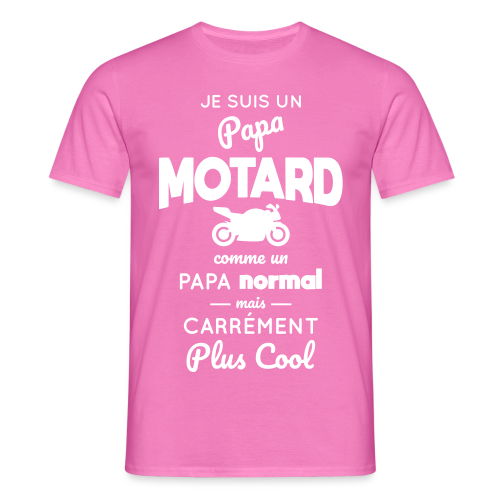 T-shirt Homme - Papa motard plus cool - rose