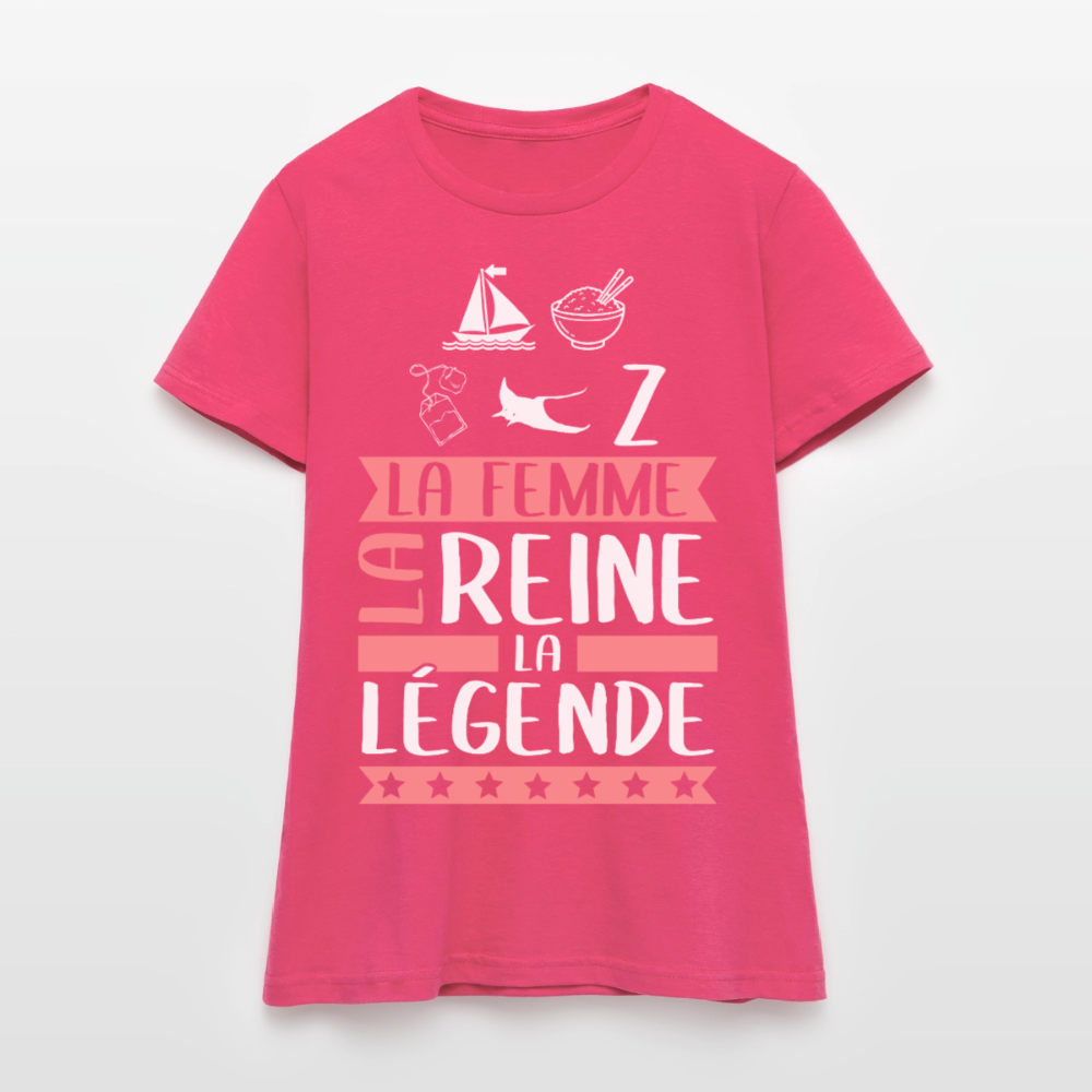 T-shirt femme Marie-Thérèse rébus – La femme, la reine, la légende - rose azalée
