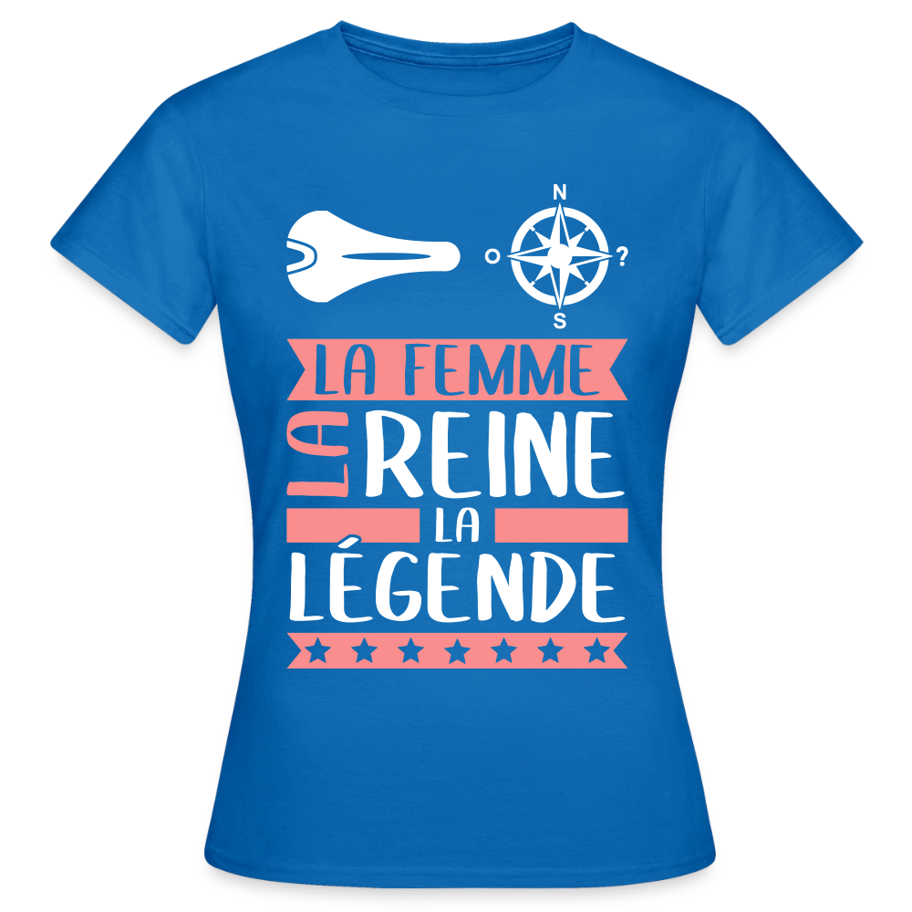 T-shirt femme Céleste rébus – La femme, la reine, la légende - bleu royal