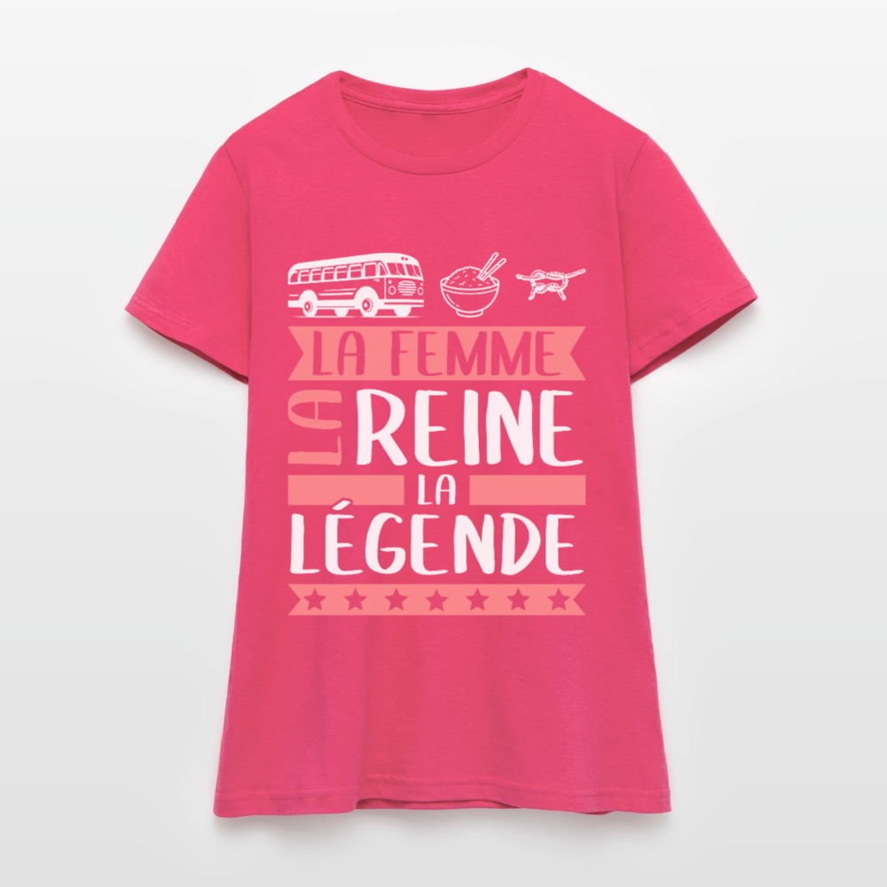 T-shirt femme Karine rébus – La femme, la reine, la légende - rose azalée