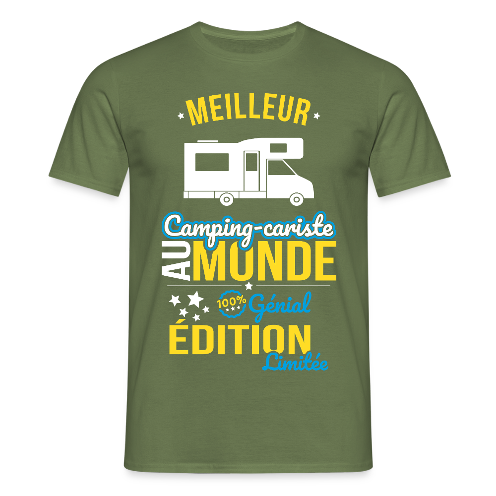 T-shirt Homme - Meilleur Camping-cariste au monde - 100% génial - vert militaire