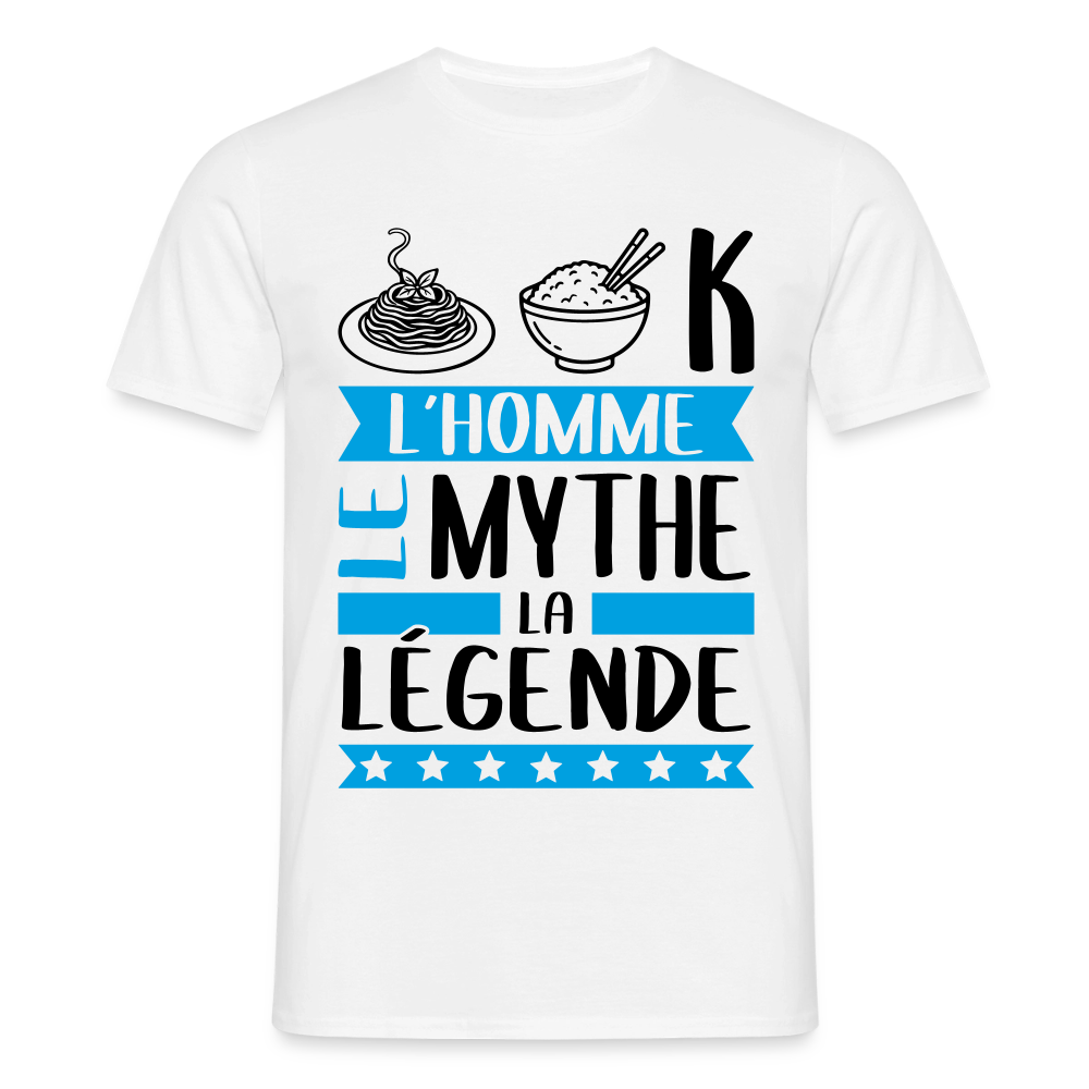 T-shirt homme coloris clair Patrick en rébus – L’homme, le mythe, la légende - blanc