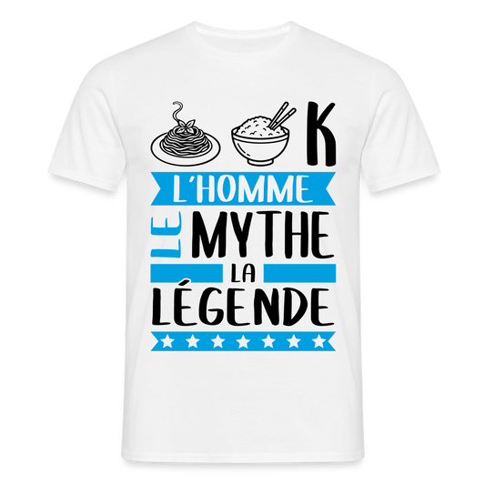 T-shirt homme coloris clair Patrick en rébus – L’homme, le mythe, la légende - blanc