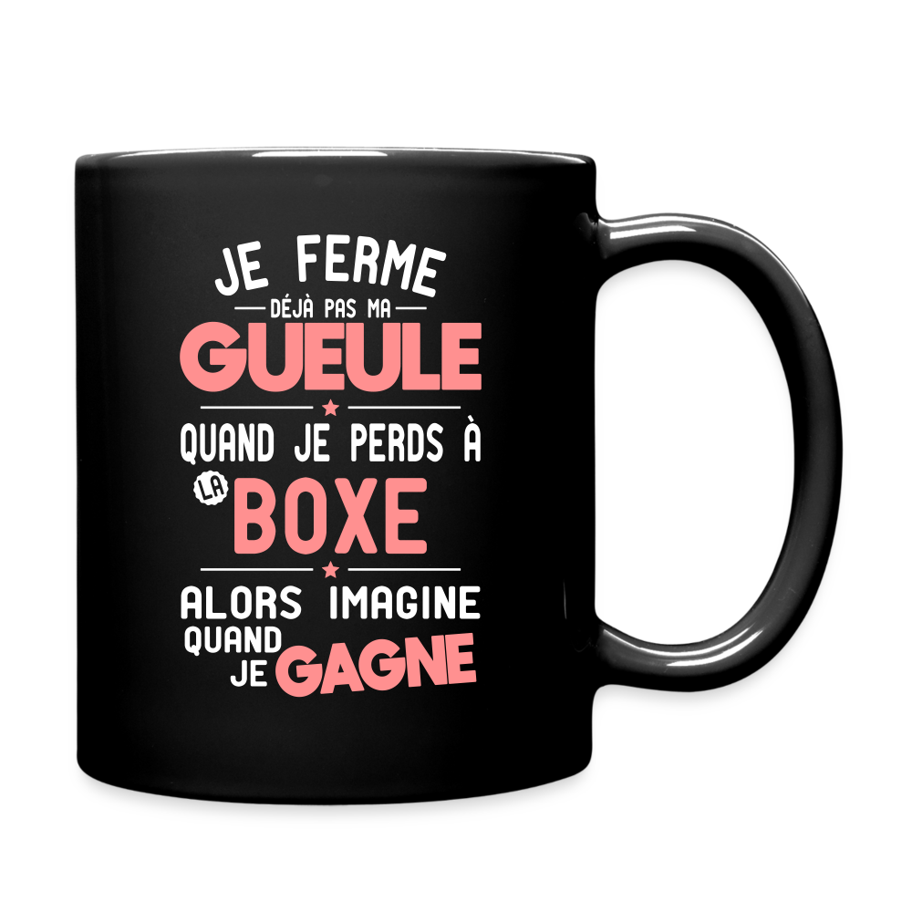 Mug uni - Je ferme pas ma gueule quand je perds à la boxe - noir
