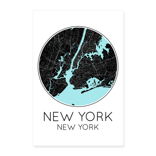 Poster New York - Plan New York - 60 x 90 cm - blanc