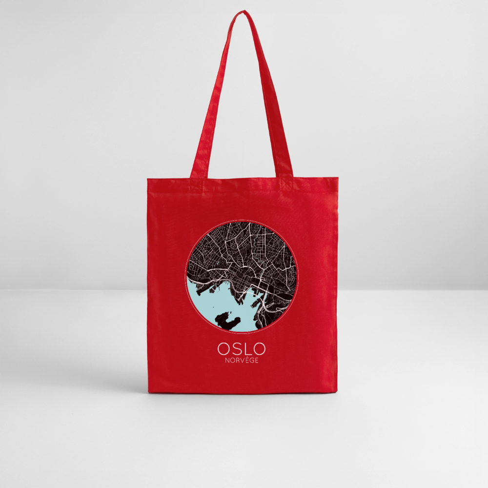 Tote Bag Oslo Bio – Plan d’Oslo - rouge