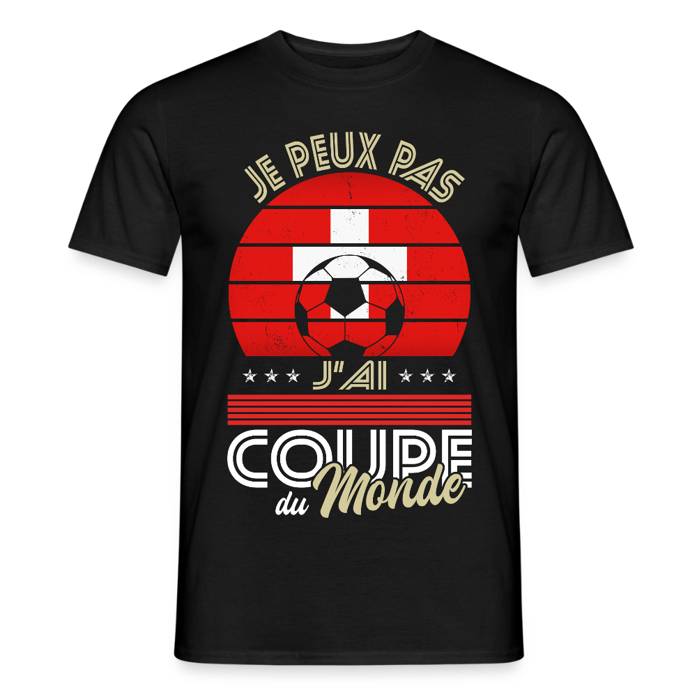 T-shirt Homme - Je peux pas j'ai Coupe du Monde - Suisse - noir