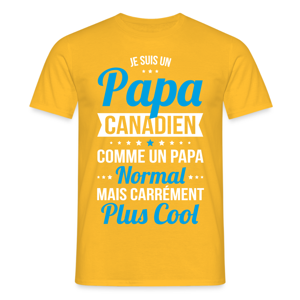T-shirt Homme - Papa Canadien Plus Cool - jaune